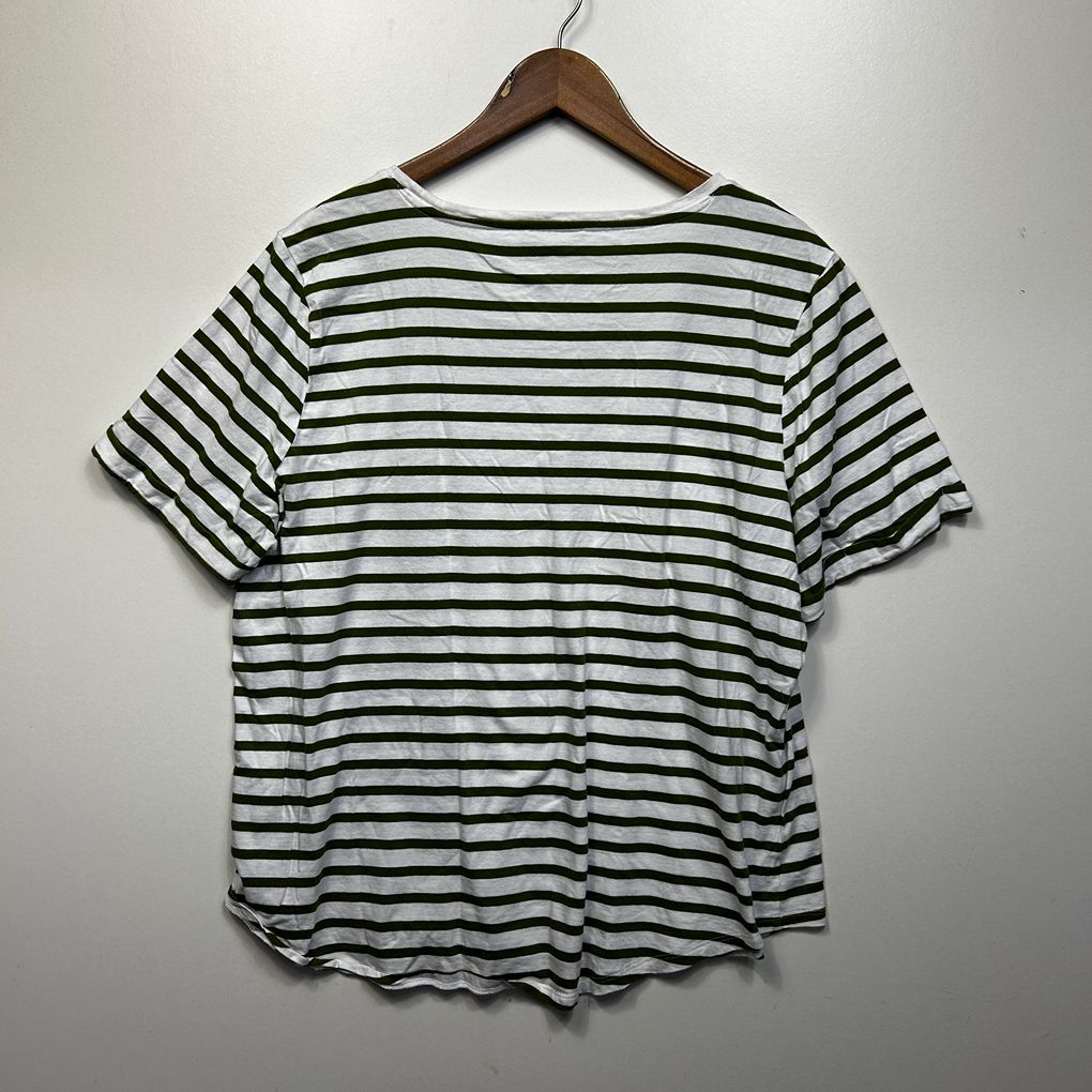 Regatta Green & White Striped Cotton Top - Size 18