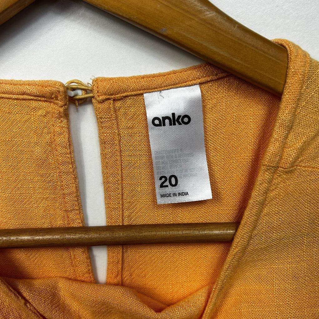 Anko Orange Linen Top - Size 20