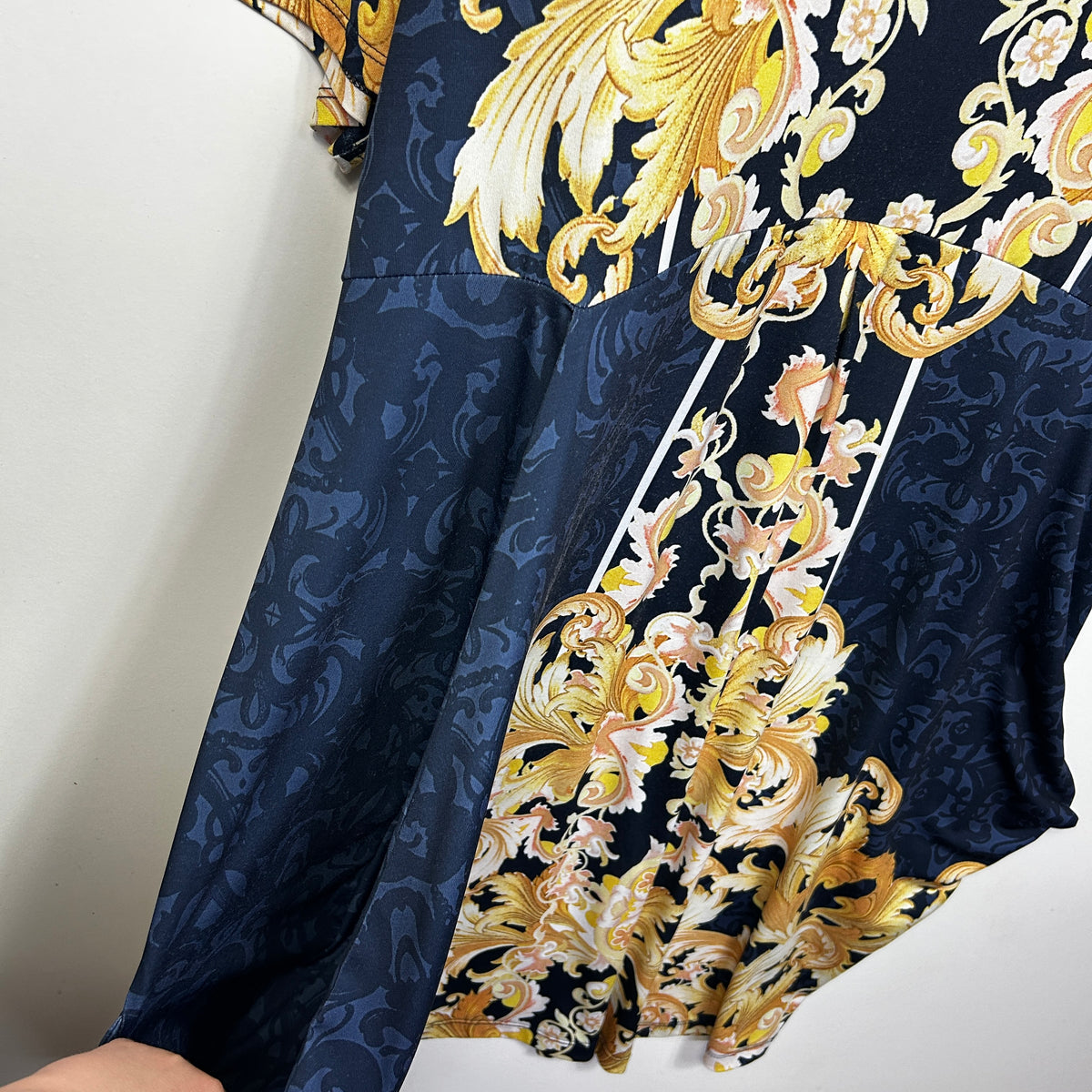 Taking Shape Navy Baroque Print Dress - Size 18/20
