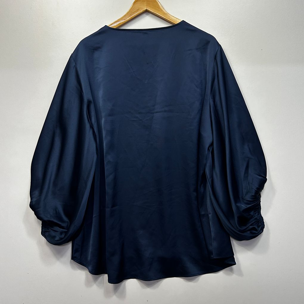 Pink Dusk Navy Billow Sleeve Top - Size 20