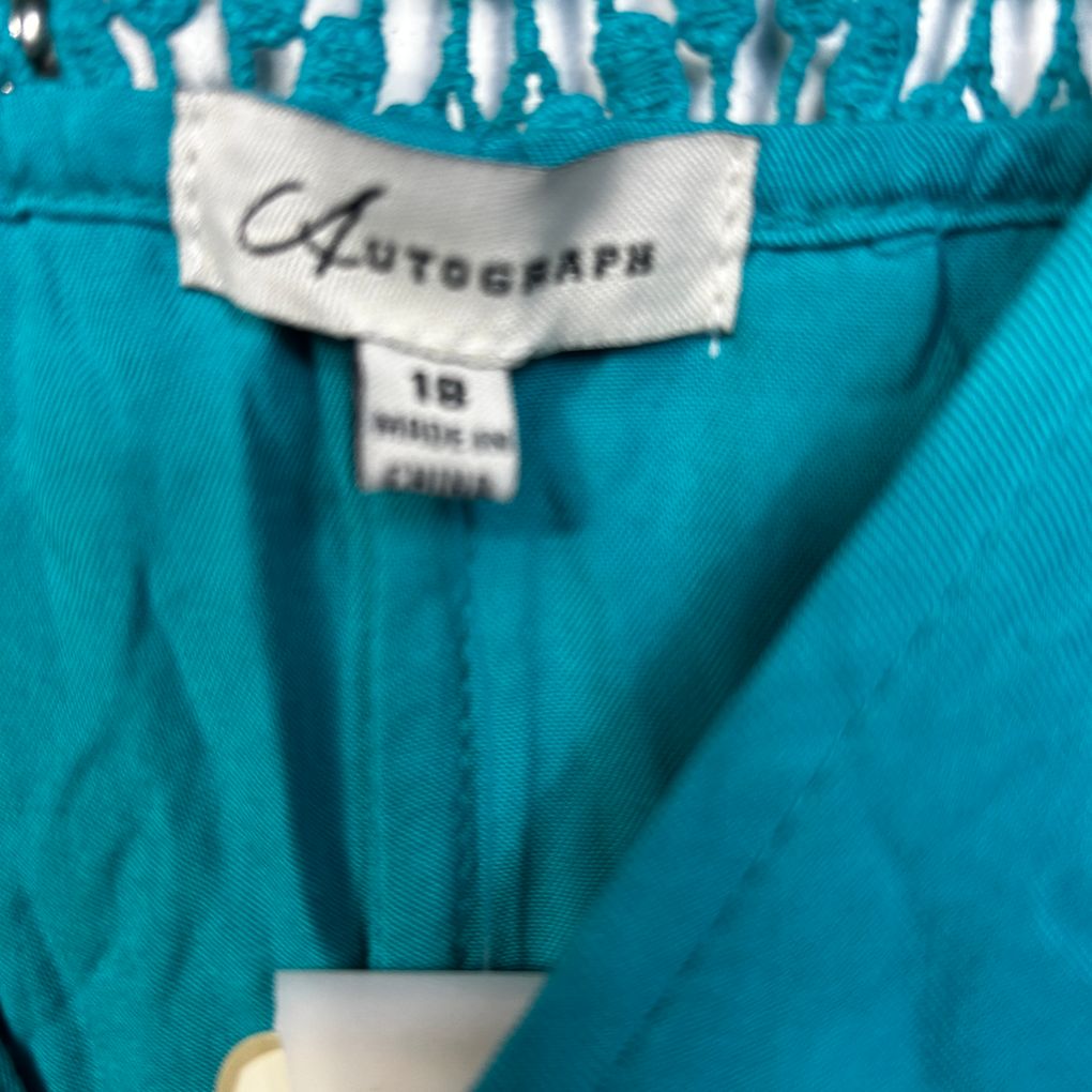 Autograph Teal Crochet Trim Maxi Sleeveless Dress - Size 18