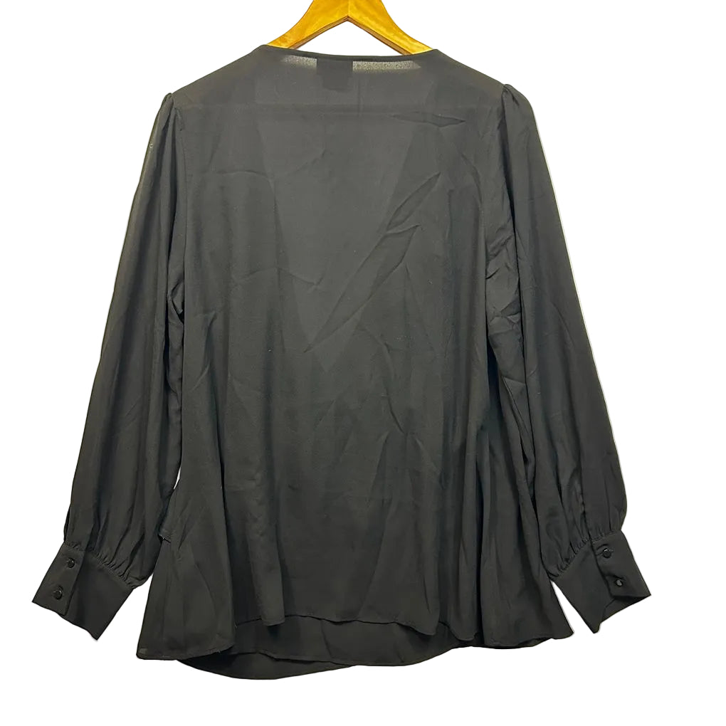 City Chic Black Ruffle Top - Size XS