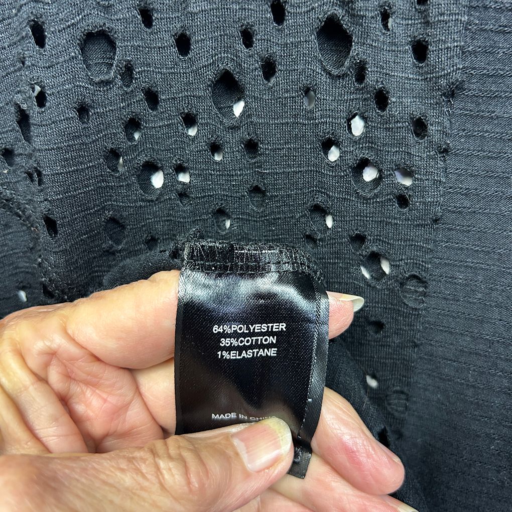 Taking Shape Black Cotton Sleeveless Top - Size 18/M