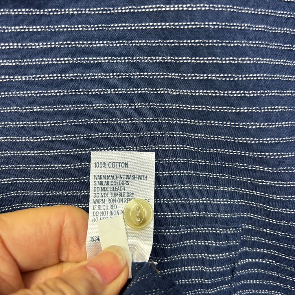 Anko Navy Striped Cotton Shirt - Size 4XL