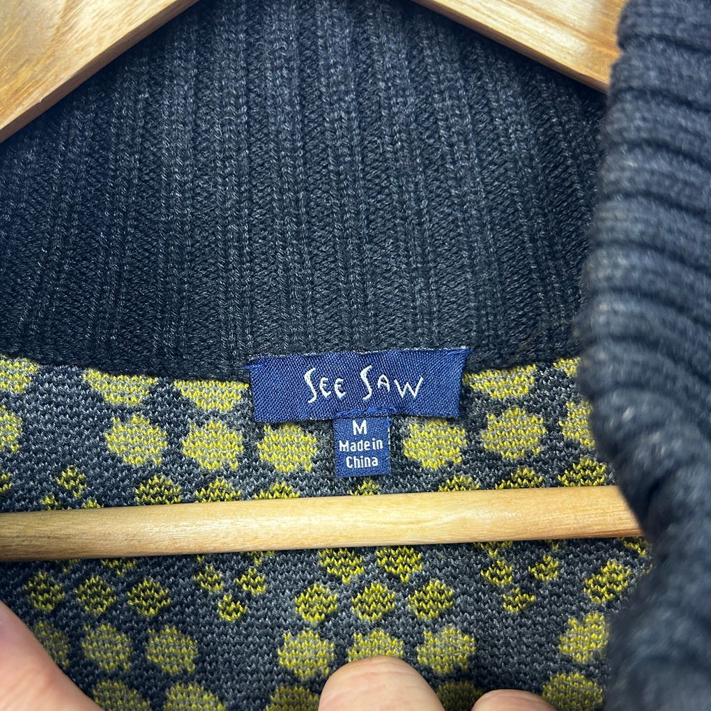See Saw Yellow Wool Blend Zip Cardigan - Size M /12