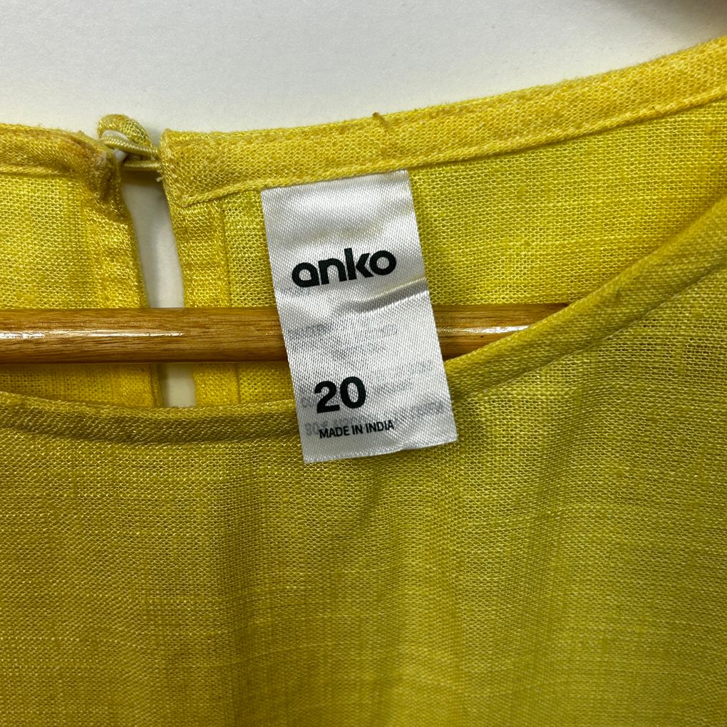 Anko Yellow Linen Top - Size 20