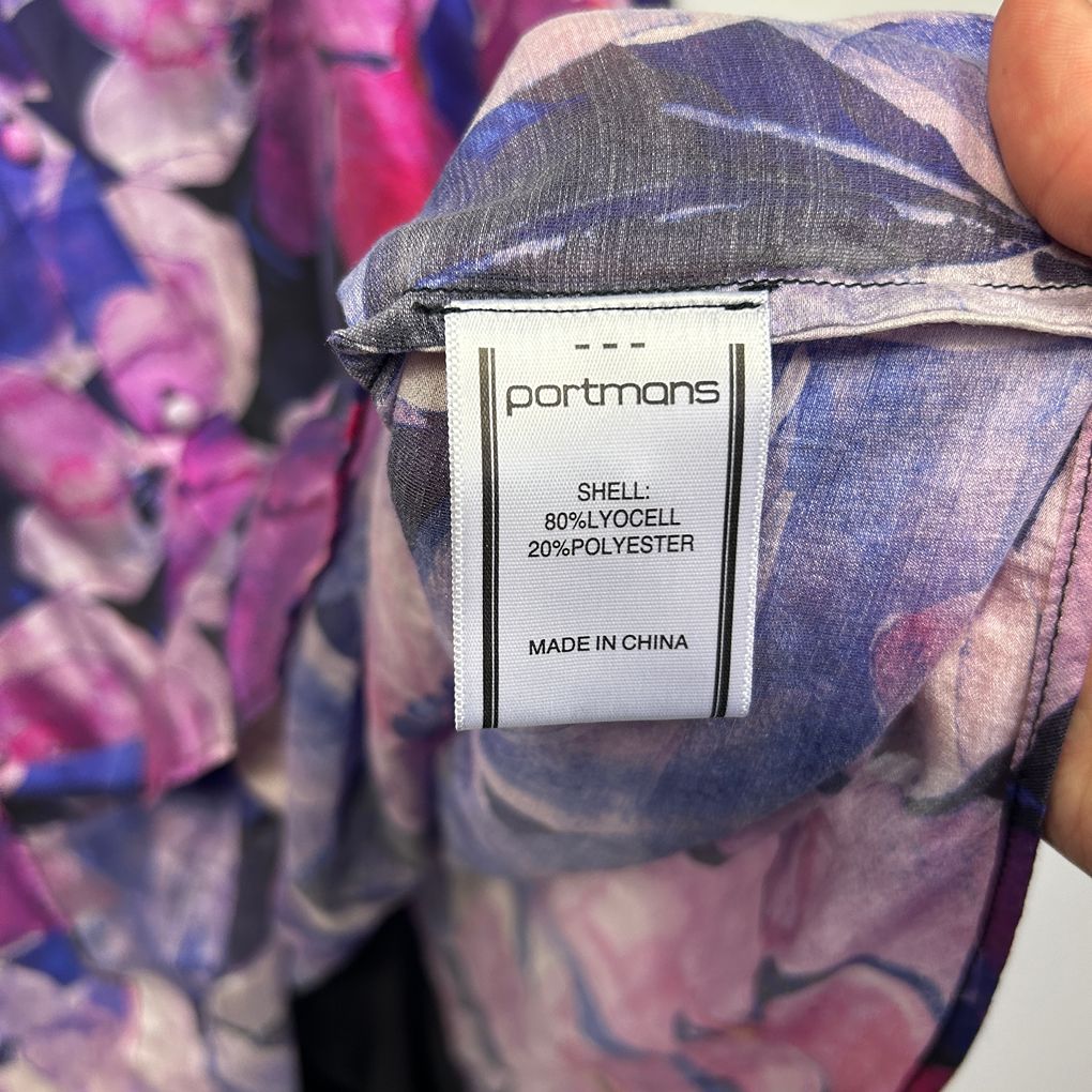 Portmans Purple Floral Plus Size Shirt - Size 18