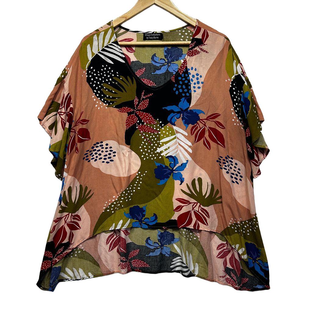 Unique Collections by Tracy Burns Floral Top - Size NA