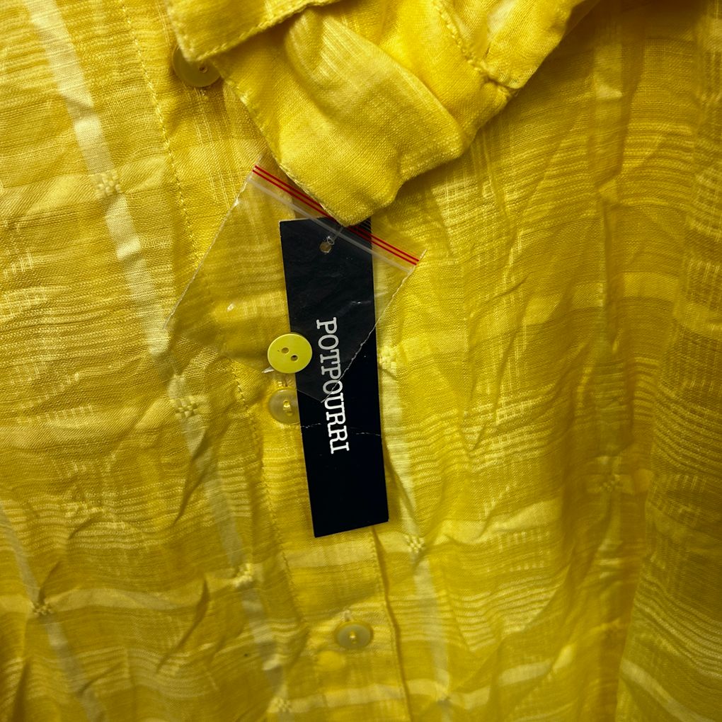 Potpourri Yellow Plus Size Cotton Shirt - Size 22L