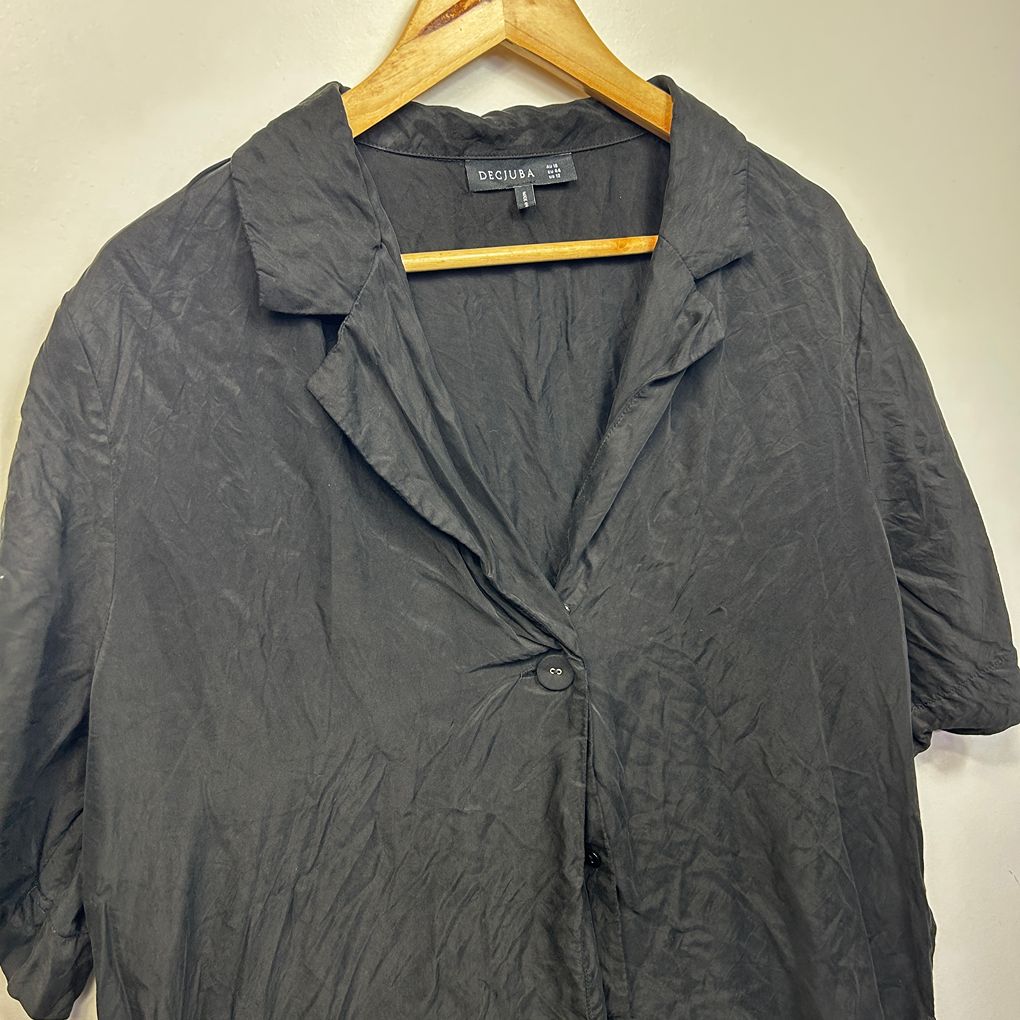 Decjuba Black Button Up Shirt - Size 16