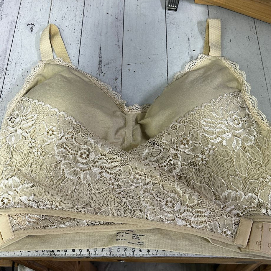 SaraMia Beige Plus Size Lace Bralette - Size 4X