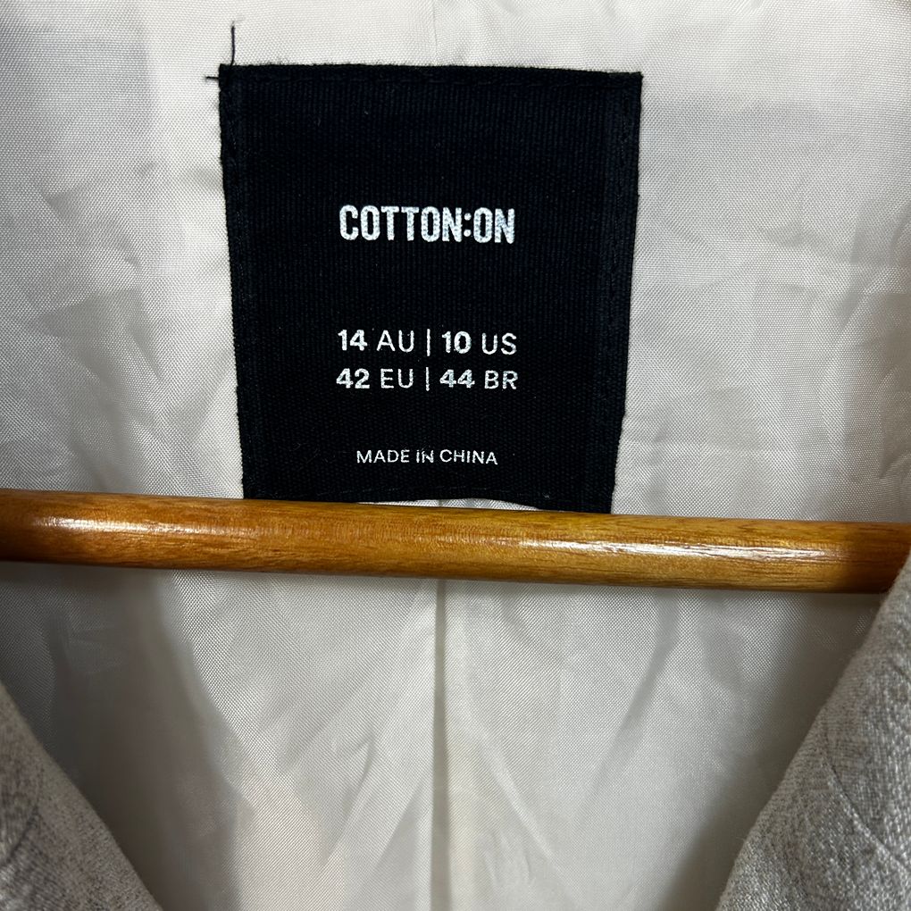 Cotton On Beige Linen Blazer - Size 14