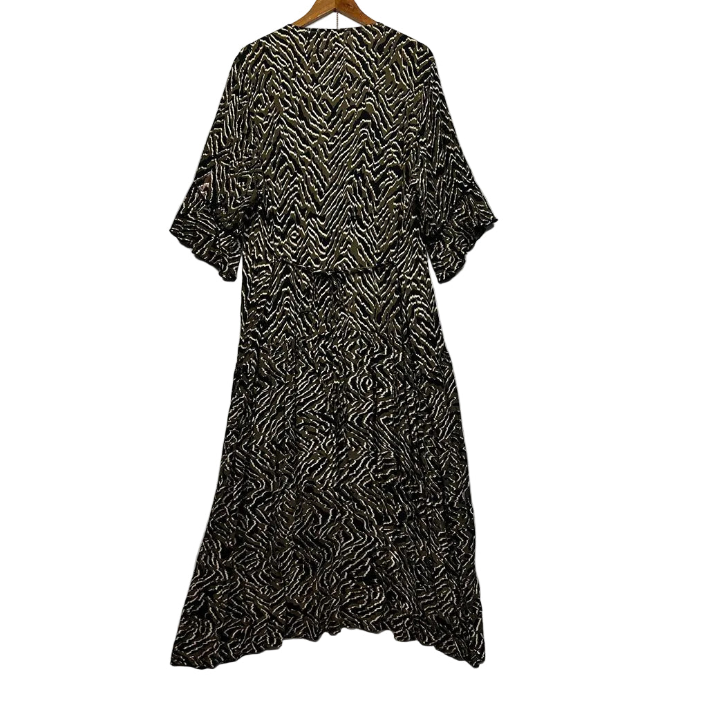 Loralette Khaki Print Maxi Dress - Size 22/24 (fault)