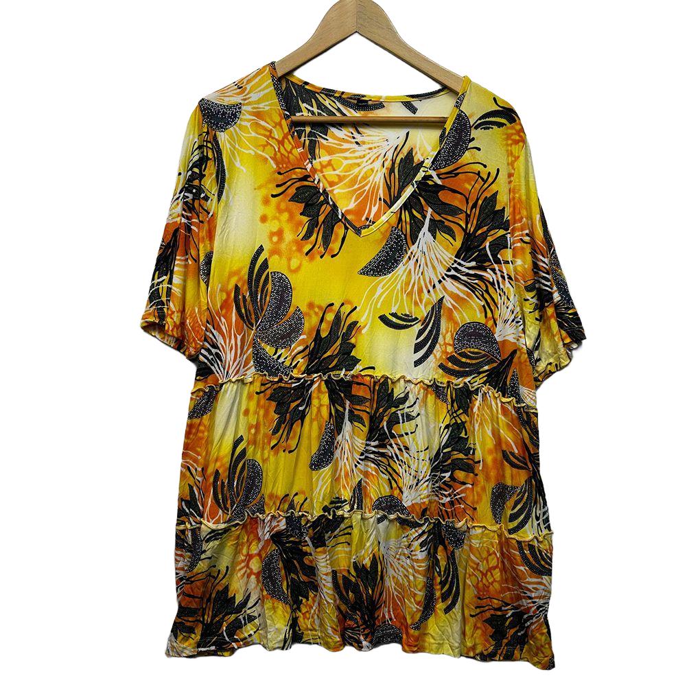 Taking Shape Yellow Tiered Top - Size 18