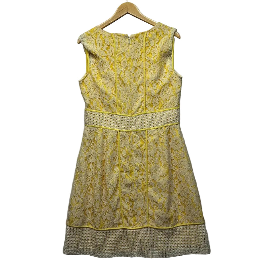 City Chic Yellow Lace Overlay Cocktail Dress - Size XS/14