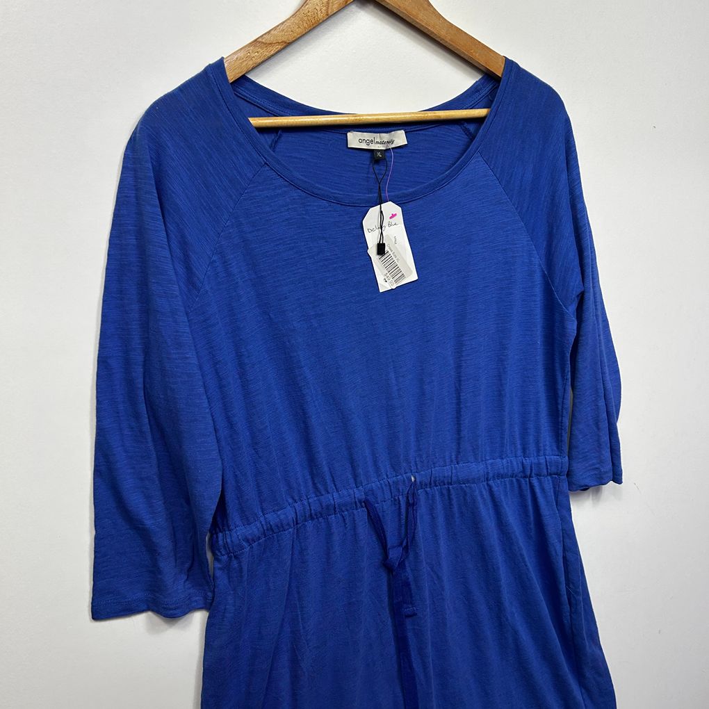 Angel Maternity Blue Cotton Dress - Size XL