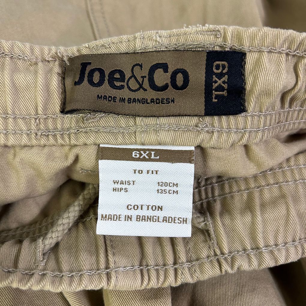Joe & Co Khaki Cotton Cargo Pants - Size 6XL