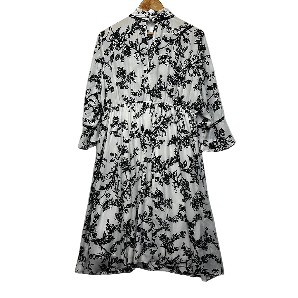 Simply Be White Floral Dress - Size 16
