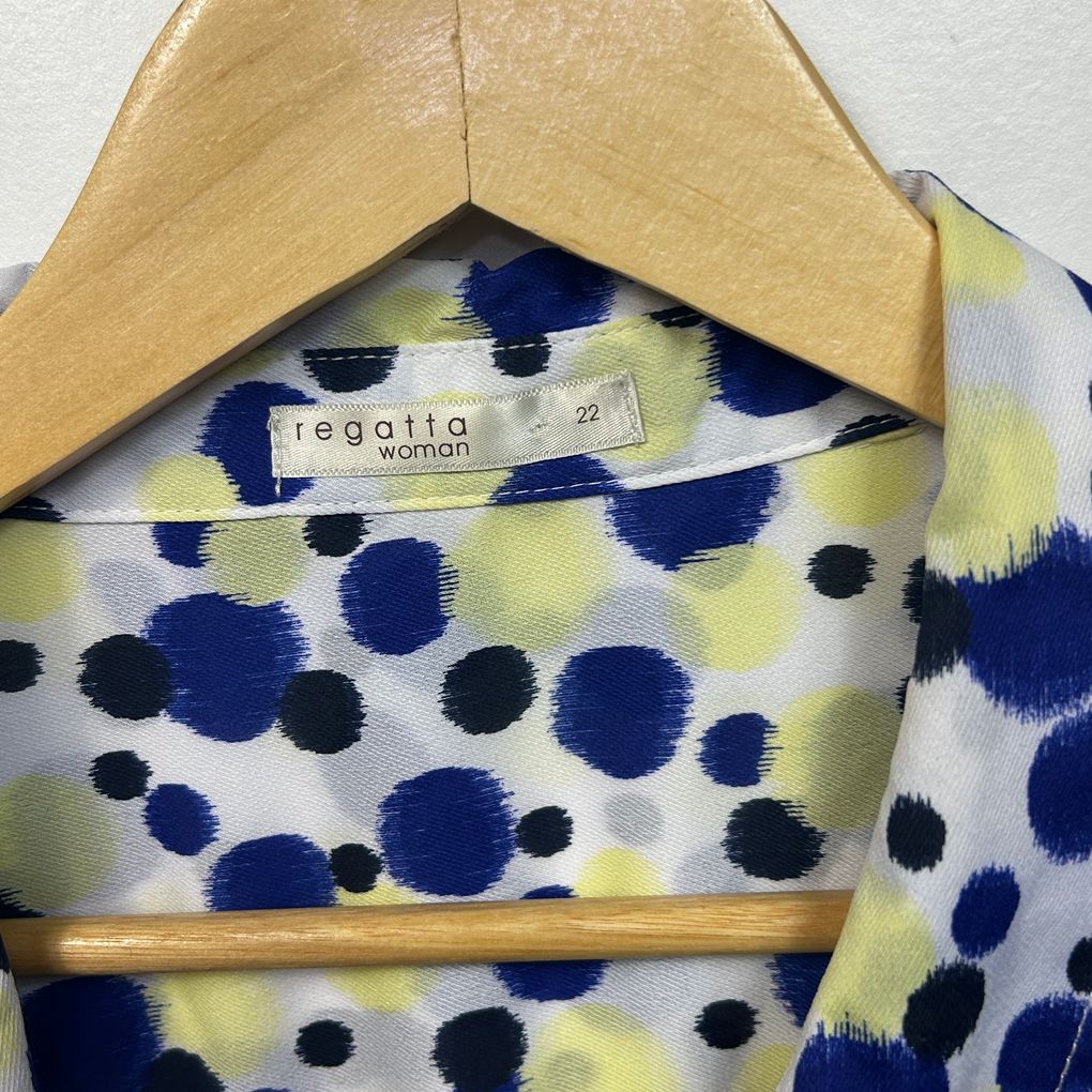 Regatta Blue Plus Size Spot Print Shirt - Size 22
