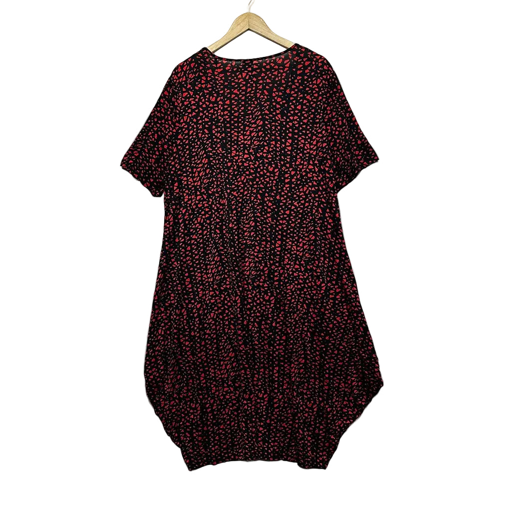 Taking Shape Red and Black Print Dress - Size 16/S