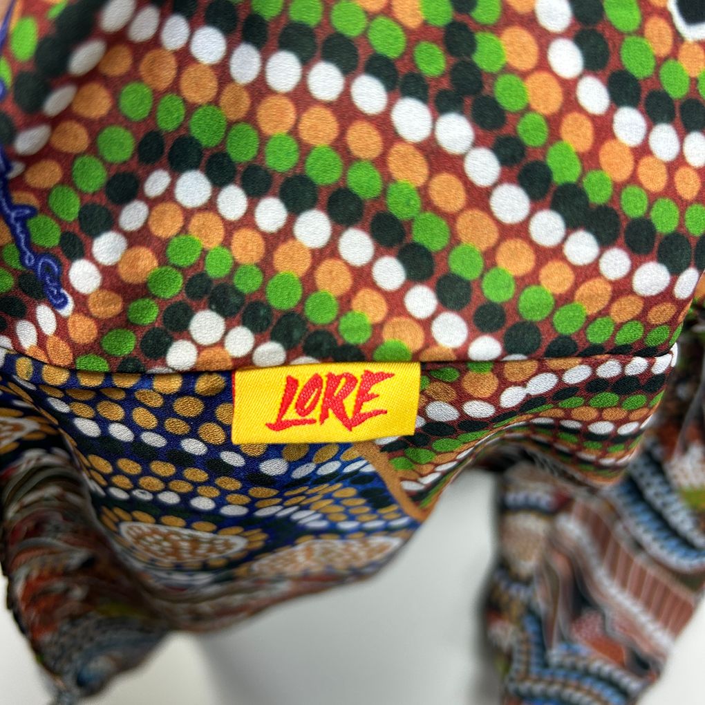 Lore Multicoloured Indigenous Art Print Plus Size Long Sleeve Top - Size 18