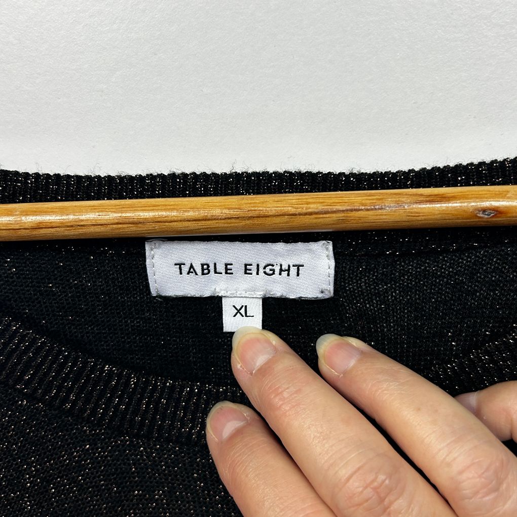 Table Eight Black Metallic Knit Jumper - Size XL