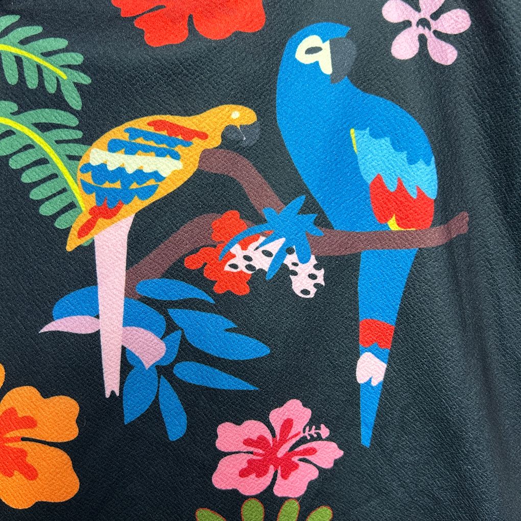 Shein Black Tropical Print Cut-Out Dress - Size 3XL