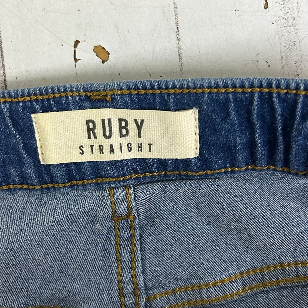 Yours Blue Ruby Straight Jeans - Size 22