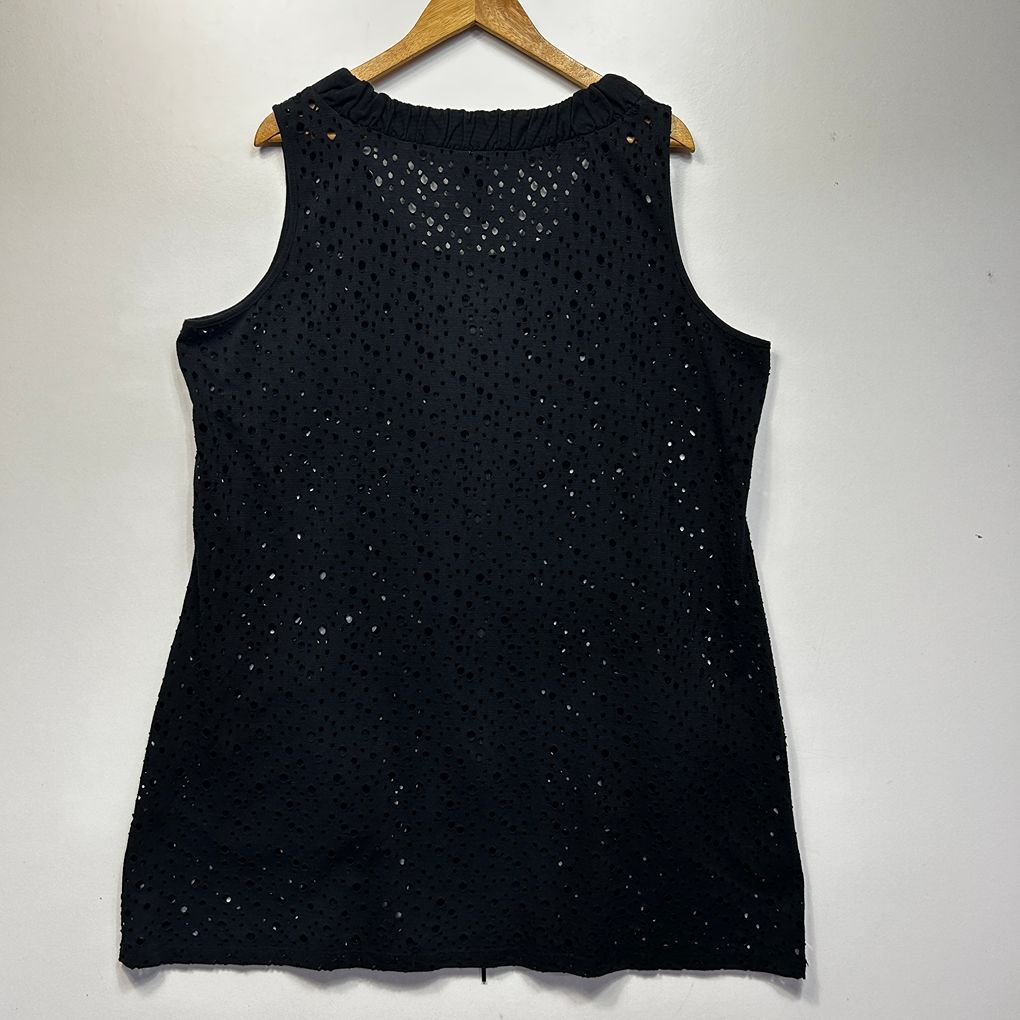 Taking Shape Black Cotton Sleeveless Top - Size 18/M