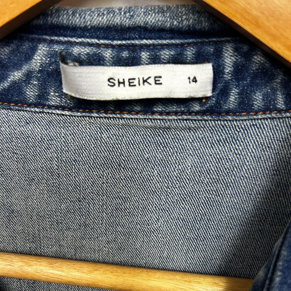 Sheike Blue Cotton Denim Dress - Size 14