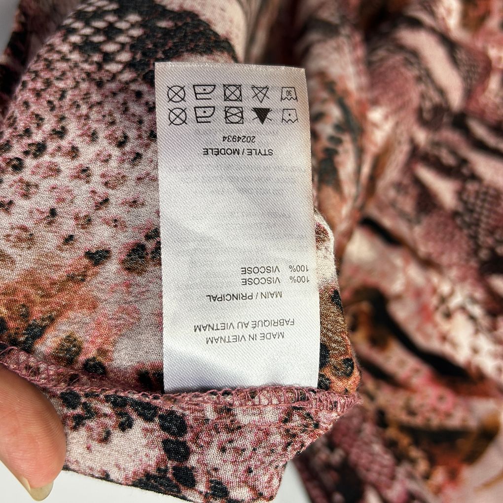 Autograph Pink Snakeskin Print Top - Size 24
