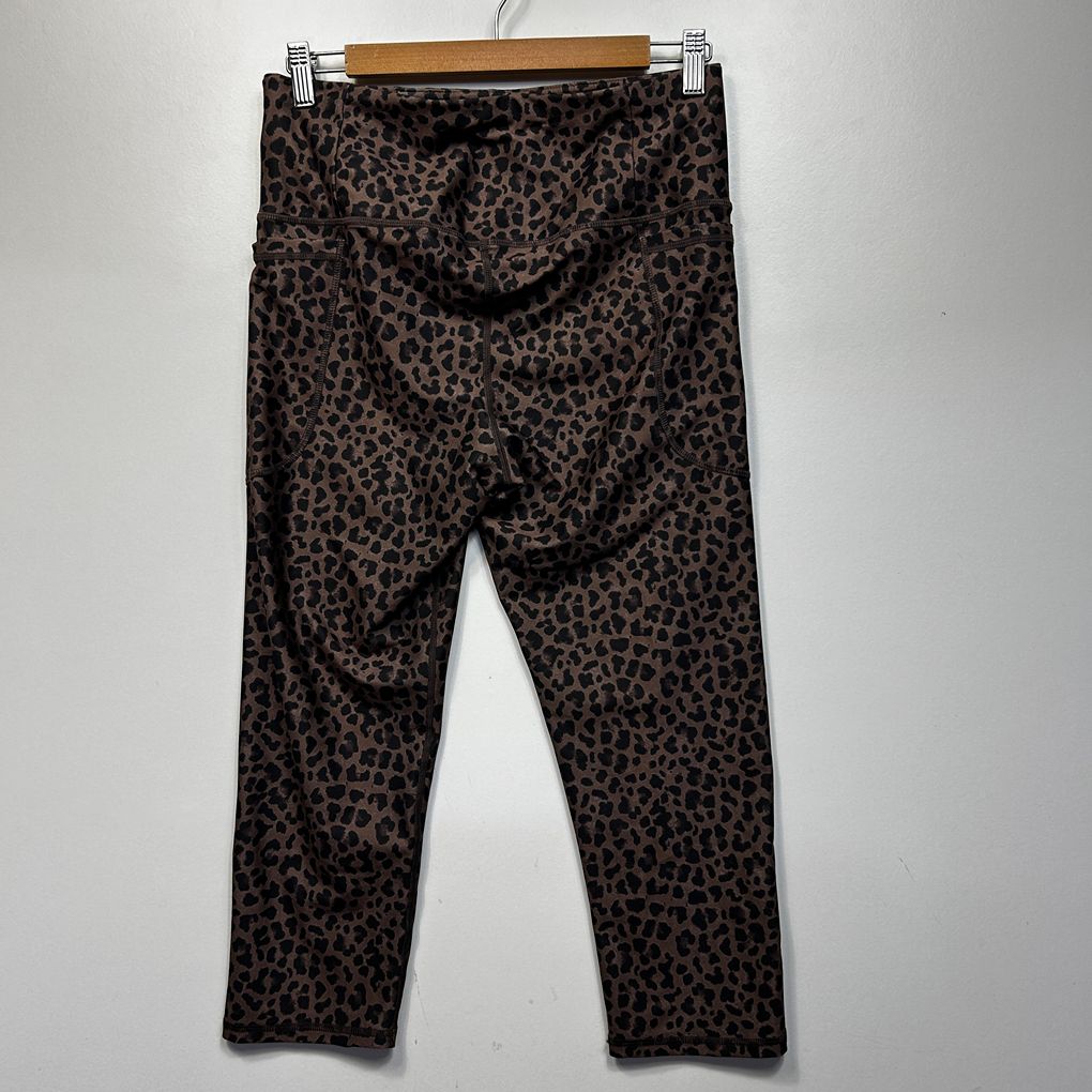 Anko Brown Leopard Print Active Leggings - Size 14