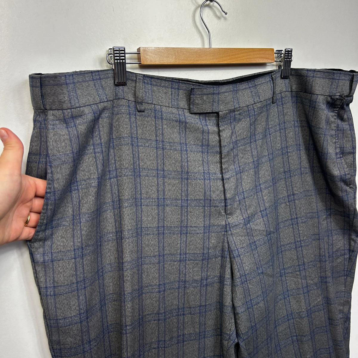 Johnny Bigg Grey Check Pants - Size 44