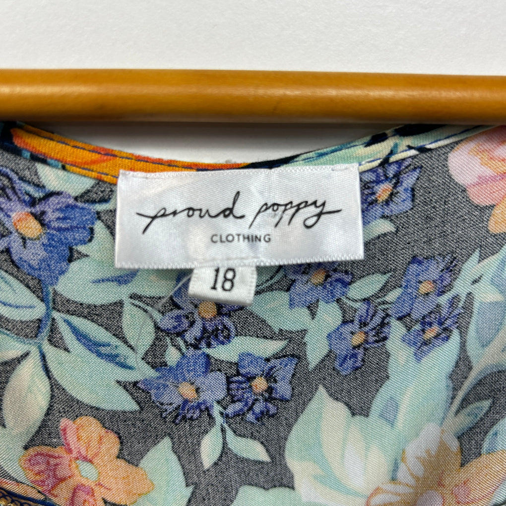 Proud Poppy Multicoloured Floral Dress - Size 18