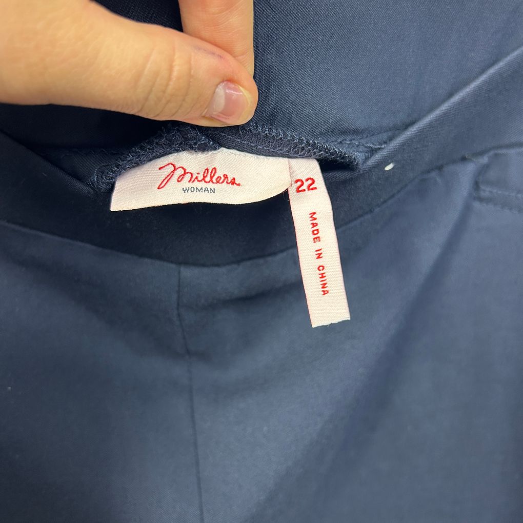 Millers Navy Pull On Pants - Size 22