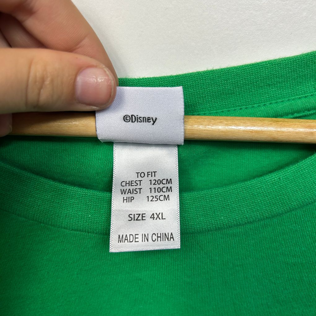 Disney Green Plus Size Christmas Cotton Tee - Size 4XL