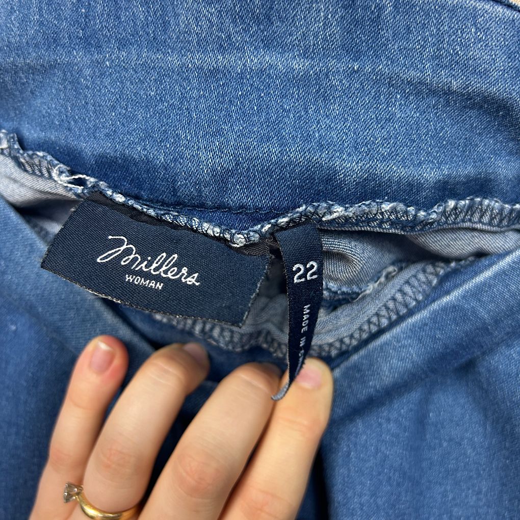 Millers Blue Plus Size Pull On Jeans - Size 22