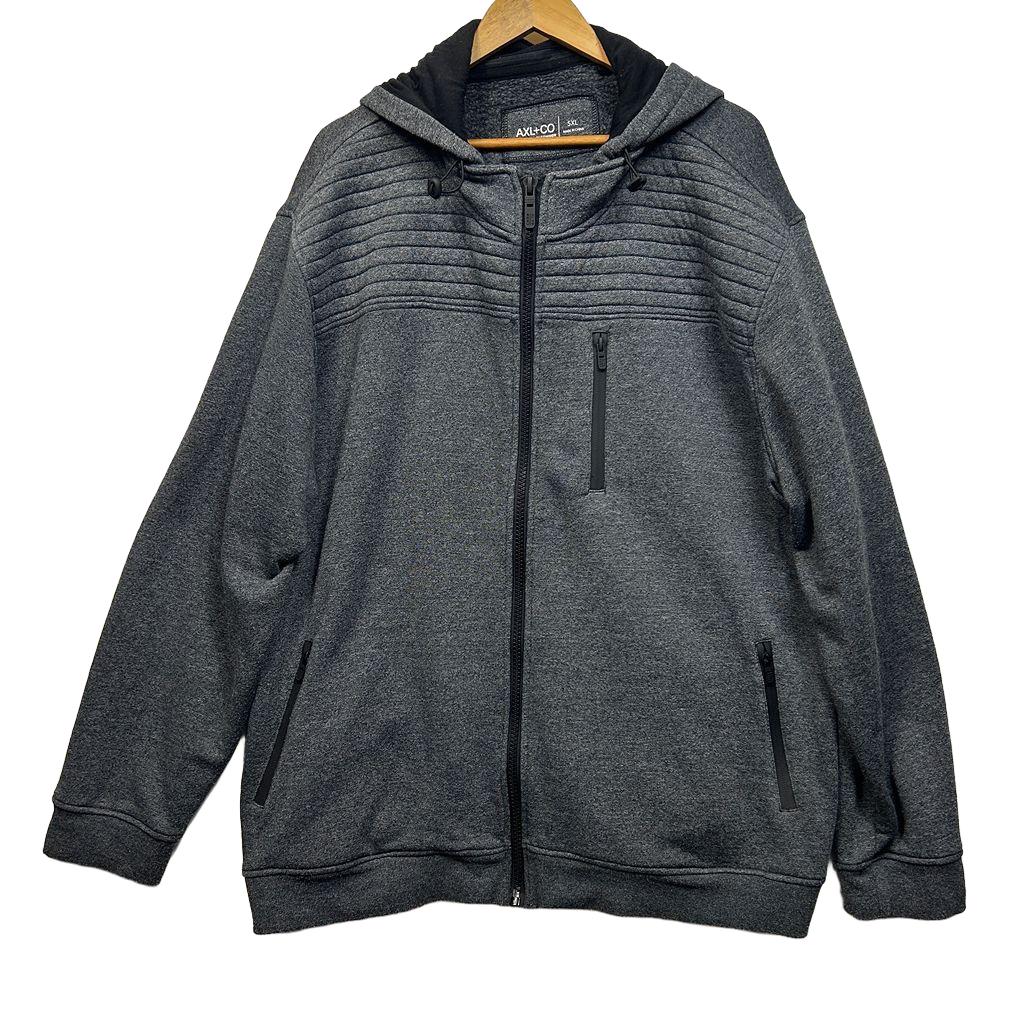 Axl+Co Grey Cotton Zip Up Hoodie - Size 5XL