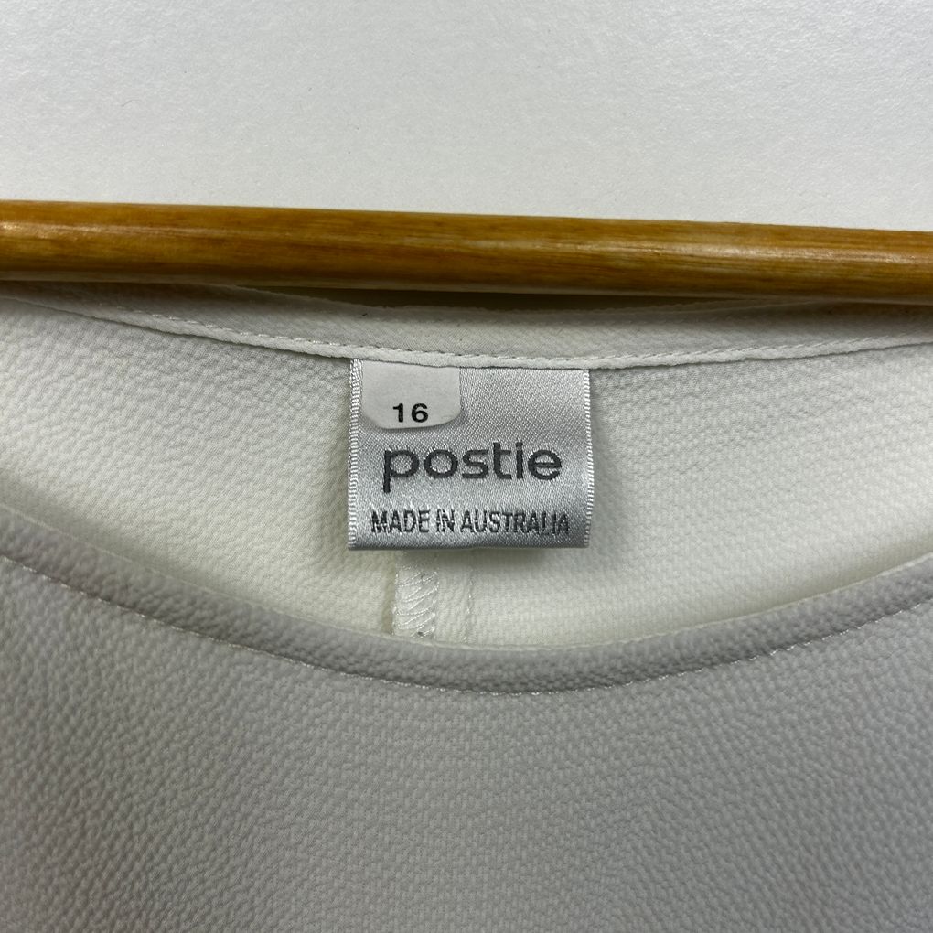 Postie Made in Australia White Top - Size 16