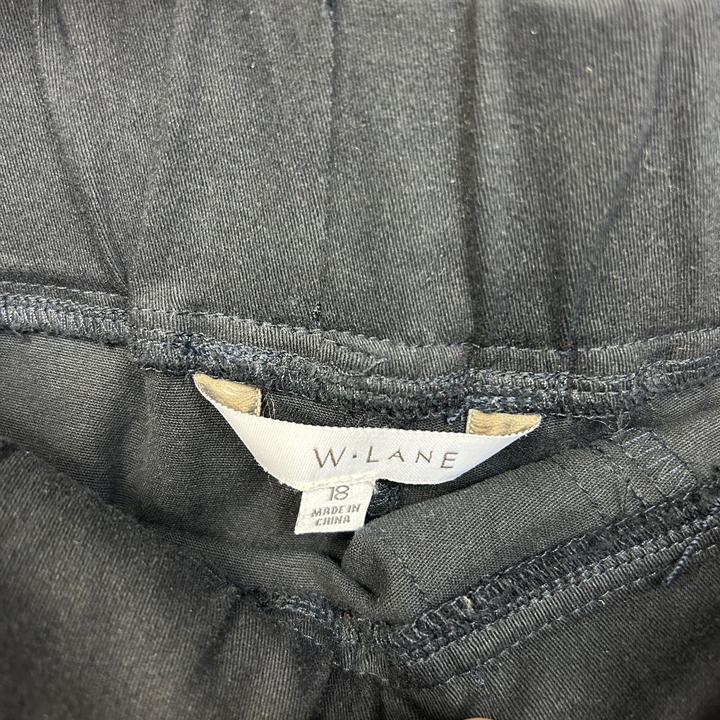 W.Lane Navy Plus Size Cotton Pants - Size 18