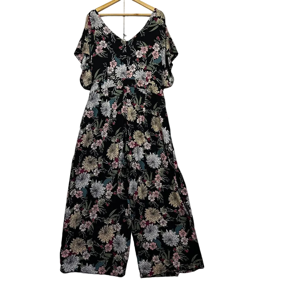 beme Black Floral Jumpsuit - Size 22