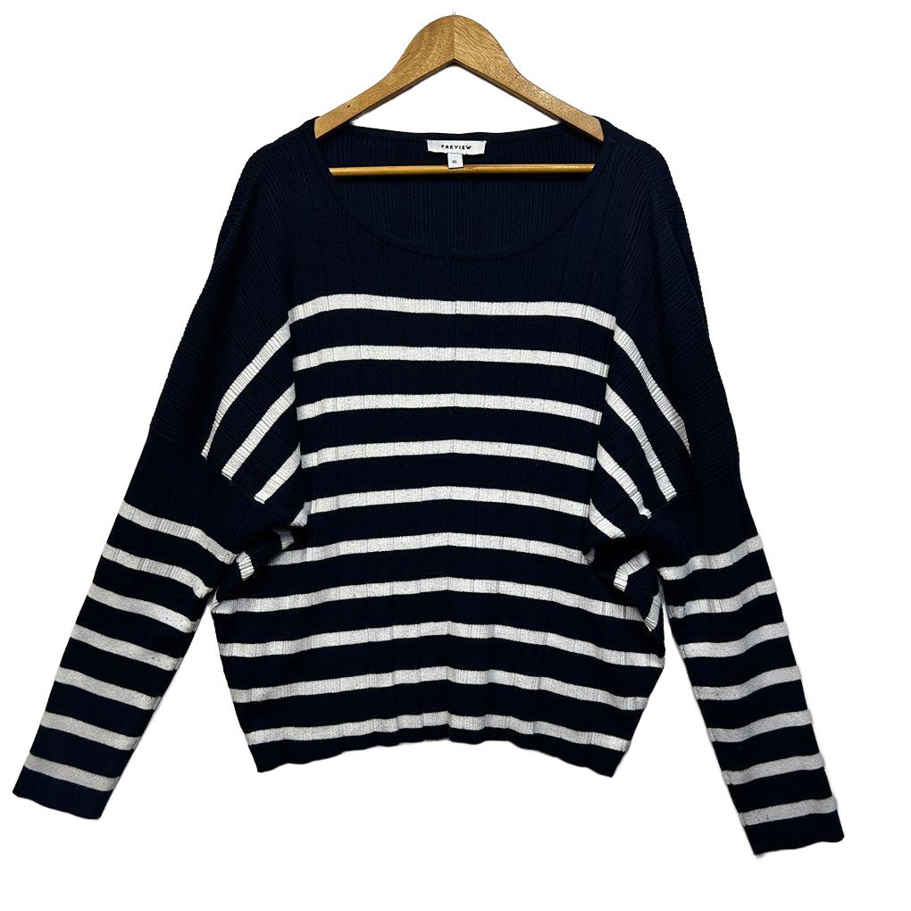 Preview Navy Stripe Knit Jumper - Size XL