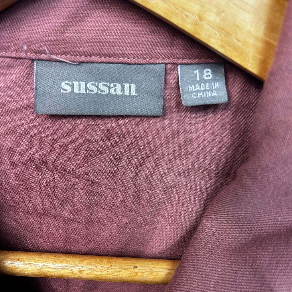 Sussan Pink Linen Utility Jacket - Size 18