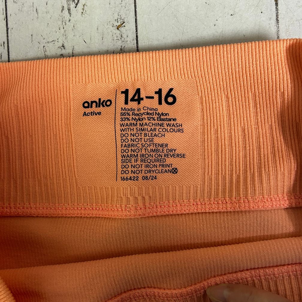 Anko Orange Activewear Shorts - Size 14-16