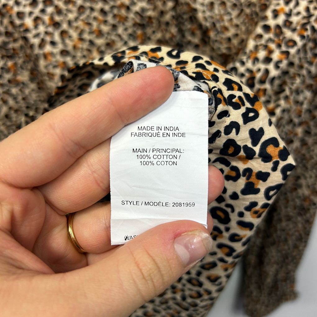 Beme Leopard Print Plus Size Cotton Shirt - Size 22