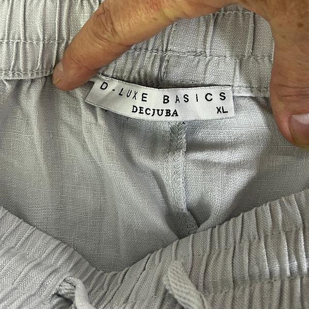 Decjuba Grey Linen Pants - Size XL