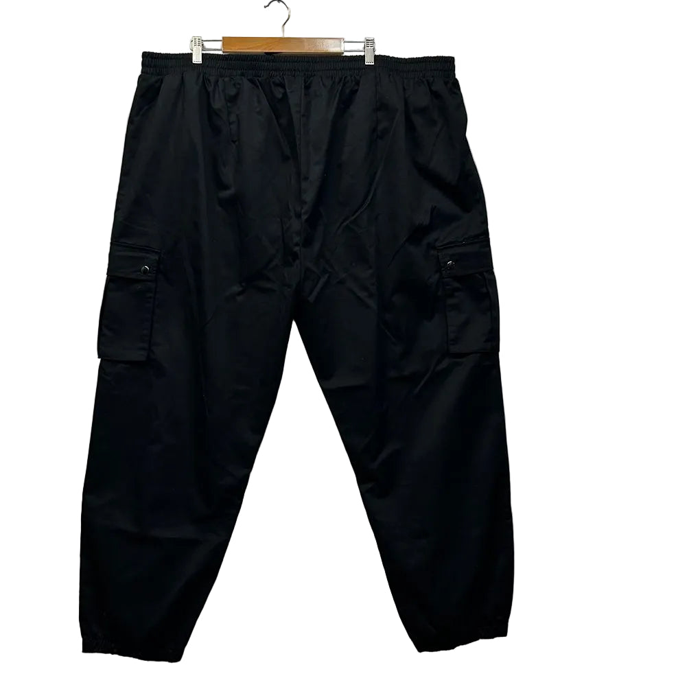 Yours Black Cotton Cargo Pants - Size 28