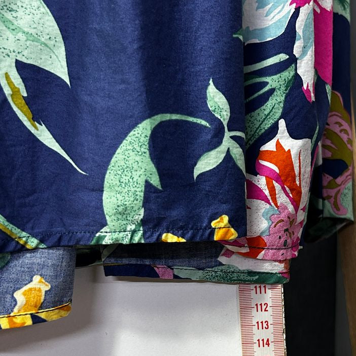 Clarity Navy Floral Cotton Tiered Dress - Size 14/16