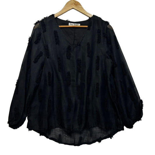 Indigo Designs Textured Cotton Top - Size L