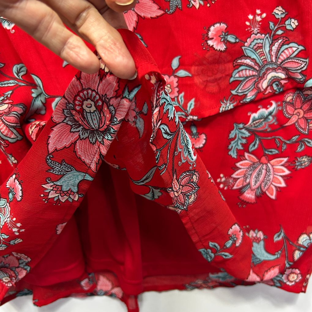 Millers Red Floral Tiered Dress - Size 20